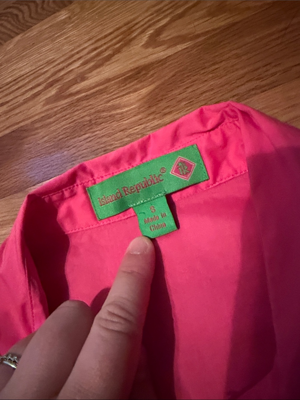 Island Republic Hot Pink Sleeveless Tie-Front Blouse with Ring - Picture 5 of 10